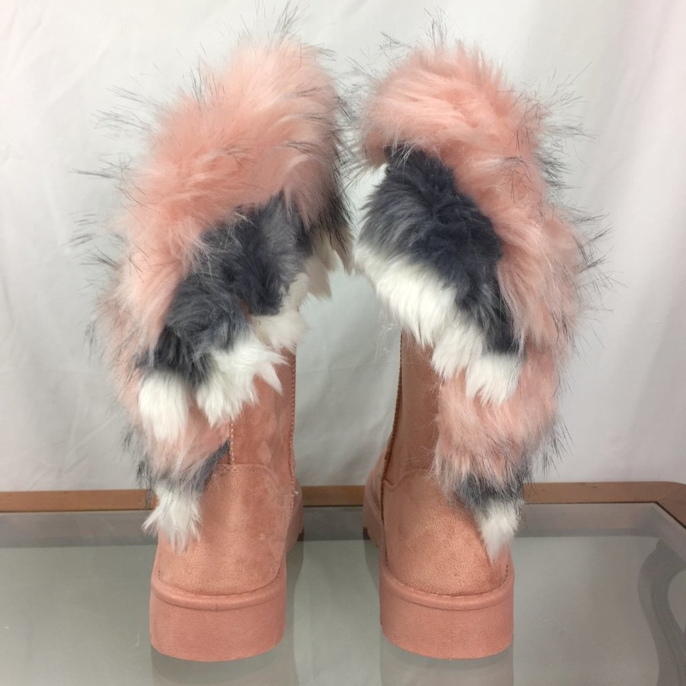 💟💟PINK SUEDE FURRY BOOTS💟💟 - Picture 3 of 6